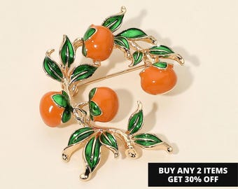 Fruit Branch Botanical Leaf Pin Brooch, Gift for her, Nature Inspired Pin Brooch