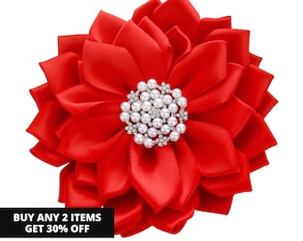 Delta Sigma Theta Blumenbrosche, rote Blumenanstecknadel, Geschenk für sie, Delta Statement Schmuck