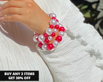 Pulsera Delta Sigma Theta, regalo para hermandad, pulsera elástica de perlas para hermandad