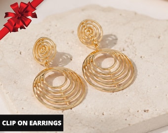 Runde Ohrclips mit spiralförmigem Design, leichte Ohrclips
