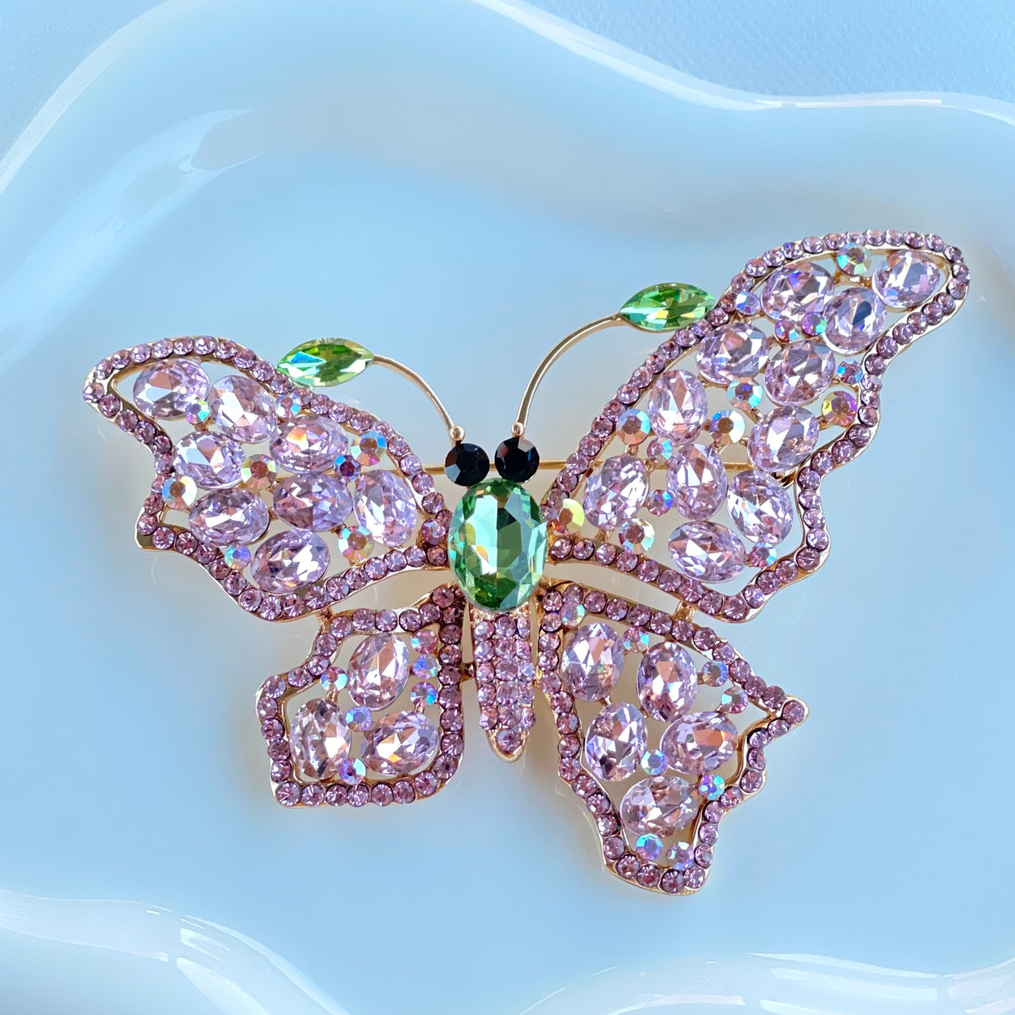 Pink Green Butterfly Brooch, AKA Inspired Statement Jewelry, Alpha ...