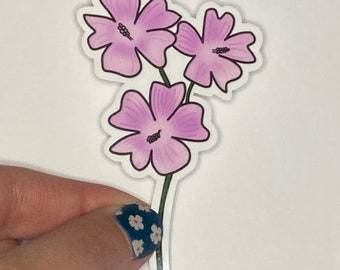 Mallow Vinyl Sticker | Wild Flower Sticker | Waterproof Sticker | Water Bottle Sticker | Car Sticker | Plant Lover Sticker | Plant Gift