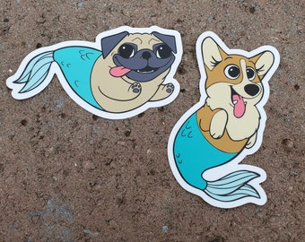 MerPets! Corgi and Pug Stickers