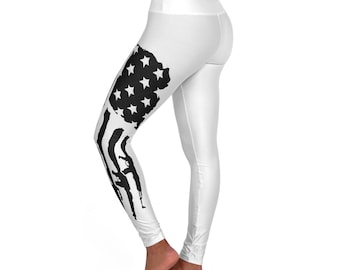 Leggings con diseño de pinceladas en tinta negra / Leggings de yoga de talle alto