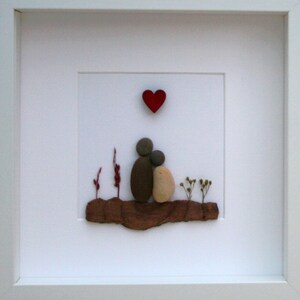 Pebble art couple, Pebble art picture, Personalised gift, valentine&#39;s gift, wedding gift, Pebble art family 2, Grandparents gift