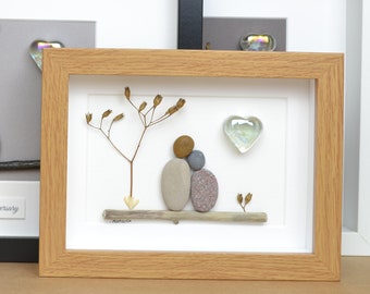 24th 24 years 34th 24 Years Opal Wedding Anniversary Pebble art picture 24 34 anniversary Married Couple Husband Wife Gift Personalised gift