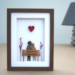 Pebble art couple, Pebble art picture, Pebble art family of 2, Anniversary gift, Grandparents gift, Birthday gift, Valentine gift