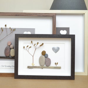 10th 10 Years Tin Wedding Anniversary Pebble Art Picture Married Couple ...