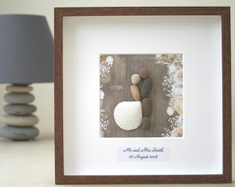 Wedding gift, Pebble art wedding, Pebble art couple, Pebble art picture, Pebble art family, Valentine's day, Anniversary gift, Parent's gift