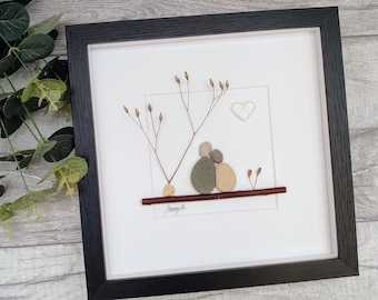 30th 30 Years Pearl Wedding Anniversary Pebble art picture 30 anniversary Married Couple Husband Wife Gift Family Frame Personalised gift