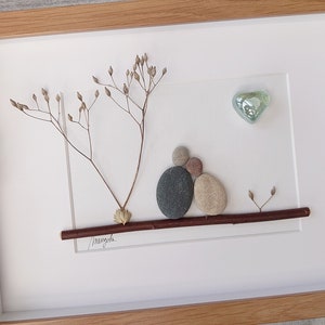 15th 15 Years Crystal Wedding Anniversary Pebble art picture 15 anniversary Married Couple Husband Wife Gift Family Frame Personalised gift image 6