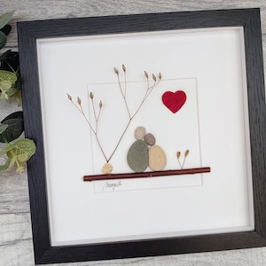 2 Jahre Baumwolle Hochzeitstag Kieselstein Bild 2 Jahrestag Verheiratet Paar Mann Frau Geschenk Familie Rahmen Personalisiertes Geschenk