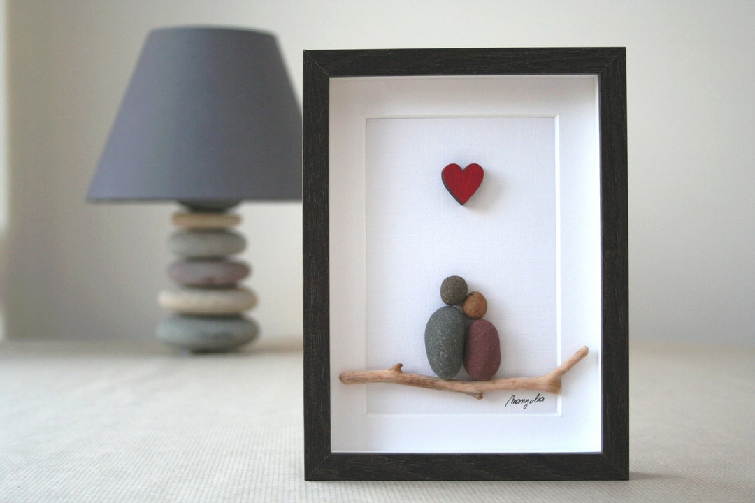 Pebble Art Couple, Pebble Art Picture, Pebble Art Family of 2 ...