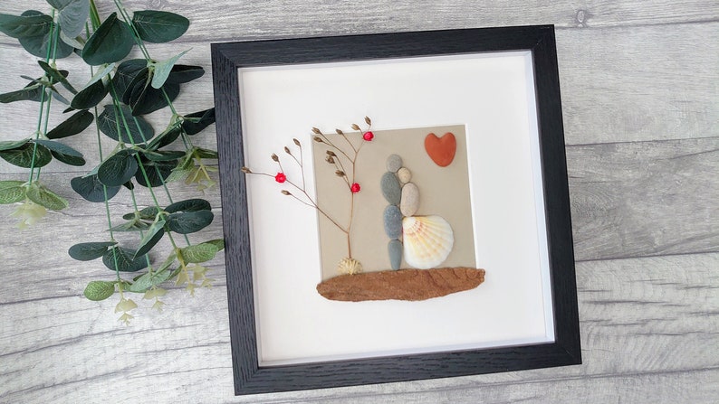 Pebble art wedding, Pebble art couple, Pebble art picture, Pebble art family, Valentine's day, Anniversary gift, Wedding gift, Parent's gift image 1