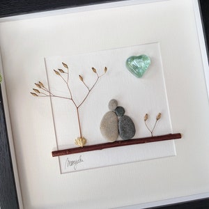 15th 15 Years Crystal Wedding Anniversary Pebble art picture 15 anniversary Married Couple Husband Wife Gift Family Frame Personalised gift image 10