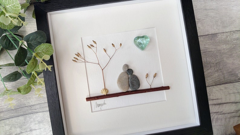 15th 15 Years Crystal Wedding Anniversary Pebble art picture 15 anniversary Married Couple Husband Wife Gift Family Frame Personalised gift image 10