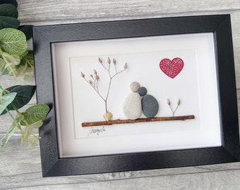 13th 13 years 39th 39 Years Lace Wedding Anniversary Pebble art picture 13 39 anniversary Married Couple  Gift  Personalised present