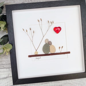 40th 40 Years Ruby Wedding Anniversary Pebble art picture 40 anniversary Married Couple Husband Wife Gift Family Frame Personalised present