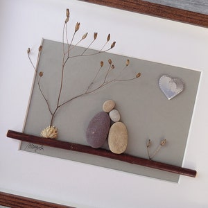 10th 10 Years Tin Wedding Anniversary Pebble Art Picture Married Couple ...