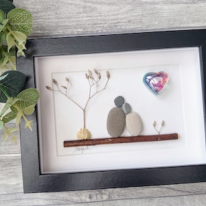 24.º 24.º 34.º 24.º aniversario de bodas de ópalo Imagen de arte de guijarros 24.º 34.º aniversario Pareja casada Esposo Esposa Regalo Regalo personalizado