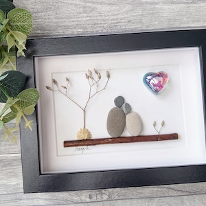 24th 24 years 34th 24 Years Opal Wedding Anniversary Pebble art picture 24 34 anniversary Married Couple Husband Wife Gift Personalised gift image 1