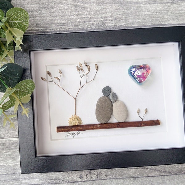 24th 24 years 34th 24 Years Opal Wedding Anniversary Pebble art picture 24 34 anniversary Married Couple Husband Wife Gift Personalised gift