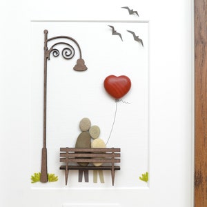 Valentine&#39;s gift,  Pebble art picture, Stone art pic, Pebble art gift, Valentine&#39;s present, Rock art picture, Gift for her, Gift for him