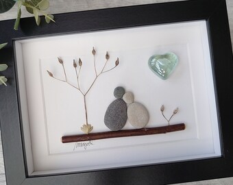 24th 24 years 34th 24 Years Opal Wedding Anniversary Pebble art picture 24 34 anniversary Married Couple Husband Wife Gift Personalised gift