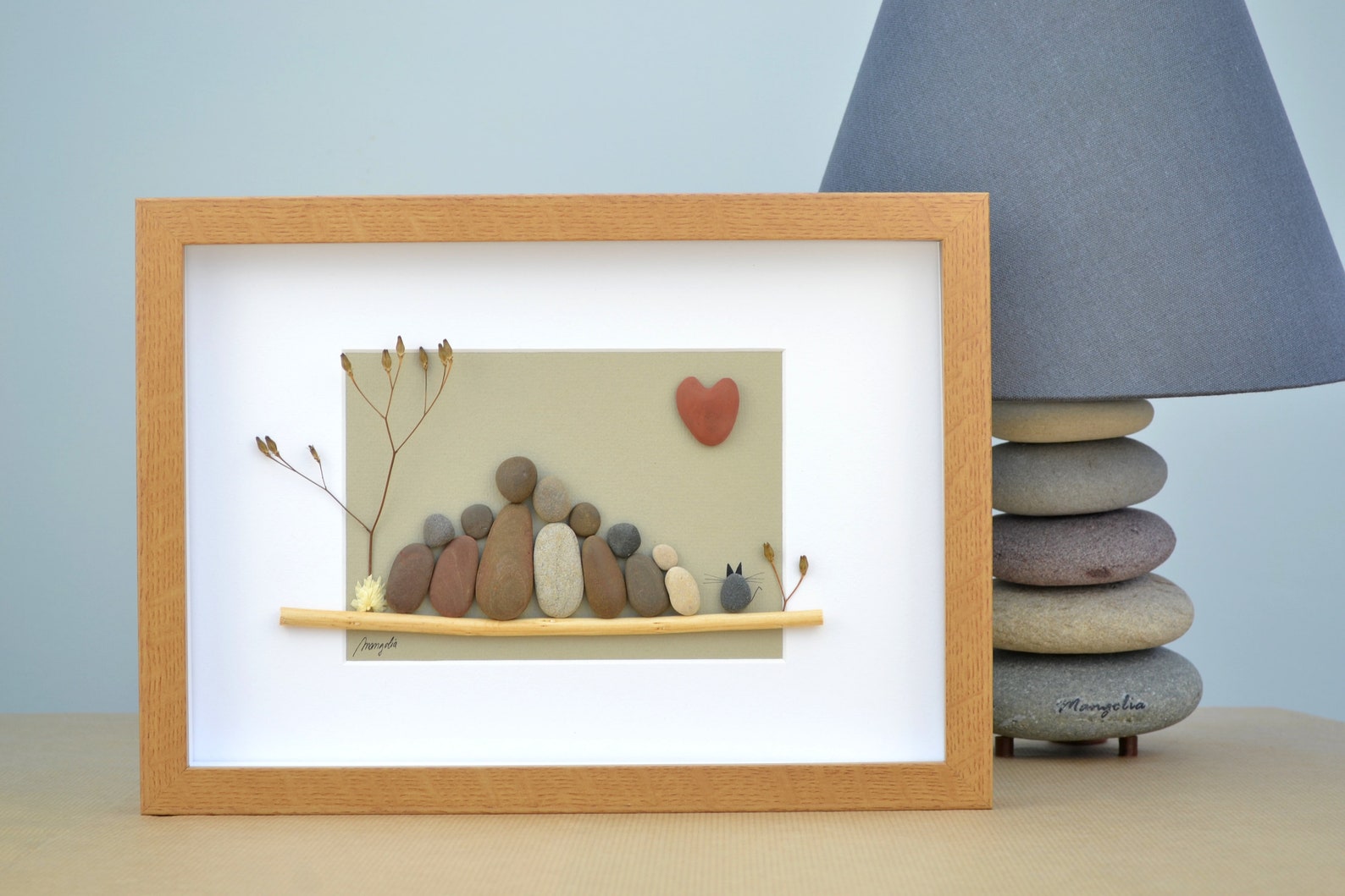 Pebble Art Family of 7, Pebble Art Family, Pebble Art, Pebble Art ...