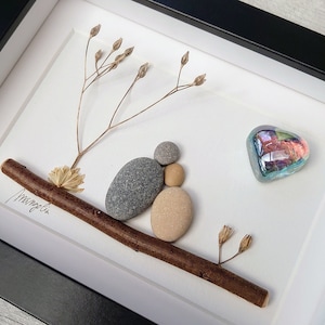 24e 24 jaar 34e 24 jaar Opal Wedding Anniversary Pebble kunst foto 24 34 verjaardag getrouwd stel man vrouw cadeau gepersonaliseerd cadeau afbeelding 5