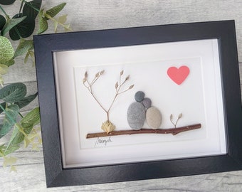 35th 35 Years Coral Wedding Anniversary Pebble art picture 35 anniversary Married Couple Husband Wife Gift  Personalised gift