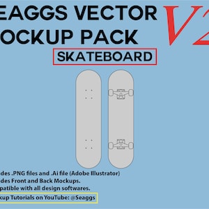 Streetwear Clothing Vector Mockup Skateboard Mockups Clothing Brand Fashion Design Tool for Adobe Illustrator Adobe Photoshop Procreate