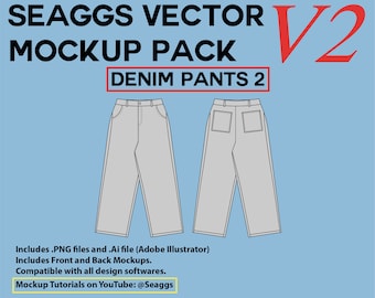 Construction Jeans Vector Mockup | Streetwear Fashion Design (Adobe Illustrator)