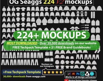 224+ Streetwear Mockups & Vector Clothing Mockup Techpack Template for Clothing Brand Fashion Design in Adobe Illustrator and Procreate