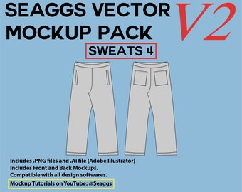 Streetwear Clothing Vector Mockup Sweats 4 Mockups Clothing Brand Fashion Design Tool for Adobe Illustrator Adobe Photoshop Procreate