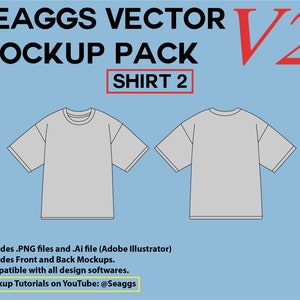 Oversized Streetwear T-Shirt Clothing Vector Mockup Clothing Brand Fashion Design Tool for Adobe Illustrator Adobe Photoshop Procreate