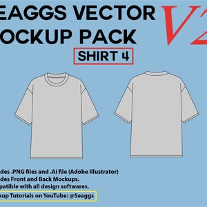 Oversized Streetwear T-Shirt Clothing Vector Mockup Clothing Brand Fashion Design Tool for Adobe Illustrator Adobe Photoshop Procreate