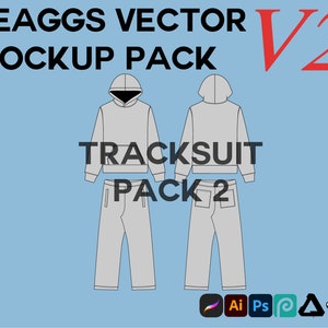 Streetwear Tracksuit Clothing Vector Mockup Pack Bundle Clothing Brand Fashion Design Tool for Adobe Illustrator Adobe Photoshop Procreate
