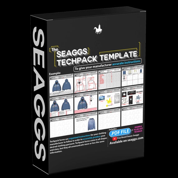 Streetwear Clothing Techpack Guide Clothing Brand Fashion Mockup Graphic Design Tool for Adobe Illustrator Adobe Photoshop Procreate