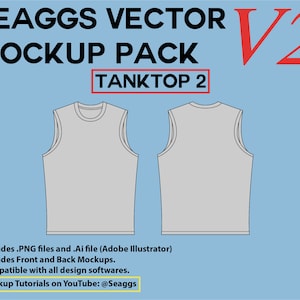 Streetwear Kleidung Vektor Mockup Tank Top 2 Mockups Kleidung Marke Mode Design Tool für Adobe Illustrator Adobe Photoshop Procreate