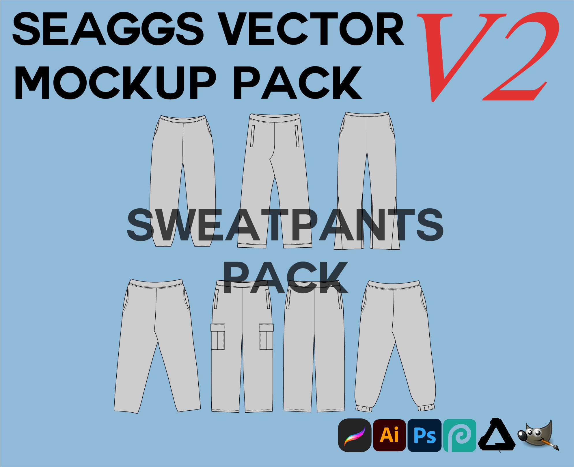 Vector Hoodie & Sweat Pants Set Design Kit Tech Pack, Technical