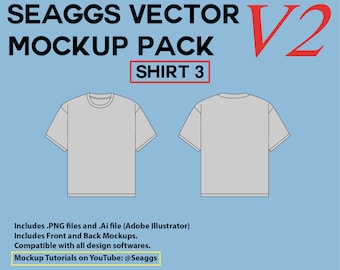 Oversized Streetwear T-Shirt Clothing Vector Mockup Clothing Brand Fashion Design Tool for Adobe Illustrator Adobe Photoshop Procreate