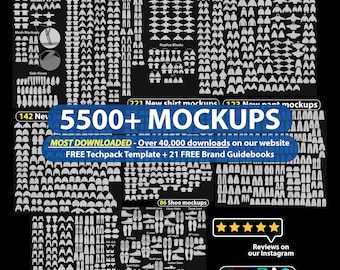 5500+ streetwear-mockups en vectorkledingmodel Techpack-sjabloon voor merkmodeontwerp in Adobe Illustrator en Procreate AI, png PNGEgg