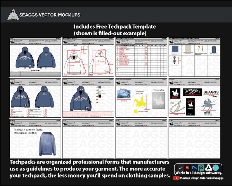 5500+ Streetwear Mockups & Vector Clothing Techpack Template for Brand Fashion Design in Adobe Illustrator and Procreate image 8