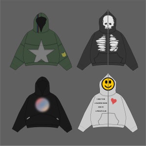 Pack de maquettes vectorielles de vêtements streetwear Techpack 112 maquettes Outil de conception de mode de marque de vêtements Adobe Illustrator Adobe Photoshop Procreate image 5