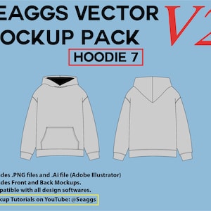 Hoodie Vector Mockup: Streetwear Clothing Design Tool (Adobe Illustrator, Photoshop, Procreate)