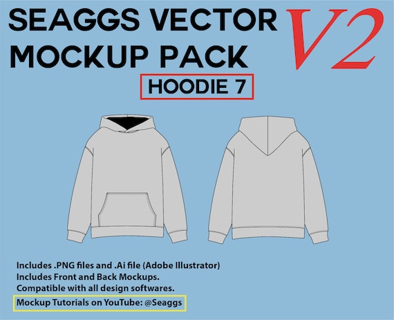 Hoodie Vector Mockup: Streetwear Clothing Design Tool (adobe