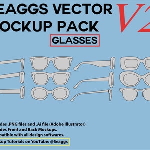 Streetwear Clothing Vector Mockup Glasses Mockups Clothing Brand Fashion Design Tool for Adobe Illustrator Adobe Photoshop Procreate
