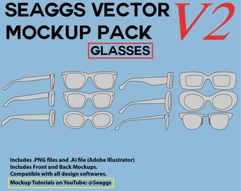 Streetwear Clothing Vector Mockup Glasses Mockups Clothing Brand Fashion Design Tool for Adobe Illustrator Adobe Photoshop Procreate