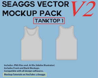 Ropa de calle Vector Mockup Tank Top 1 Mockups Marca de ropa Herramienta de diseño de moda para Adobe Illustrator Adobe Photoshop Procreate